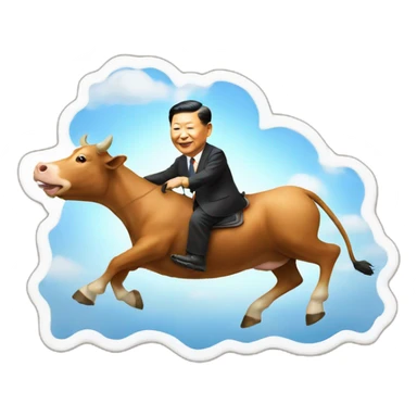 xi jinping riding a cow sticker