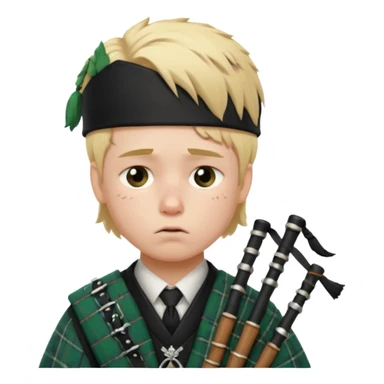 Sad small bagpiper with a tear sticker
