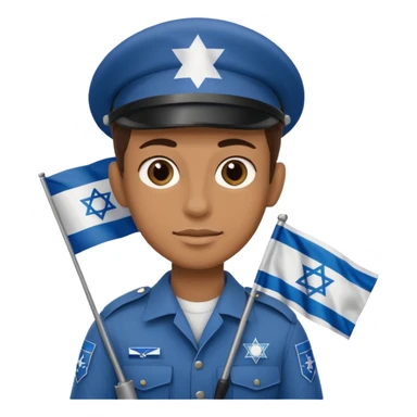 חייל ישראלי מחזיק דגל ישראל sticker