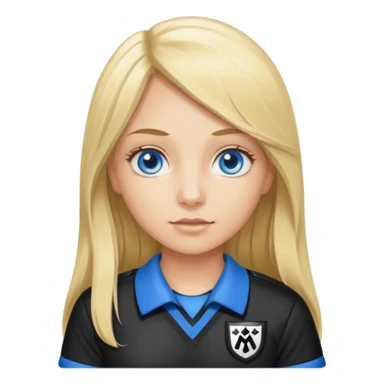 blue eyes blonde girl IN REFEREE UNIFORM LONG HAIR sticker