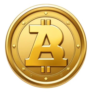 cryptocurrency coin with letter A sticker