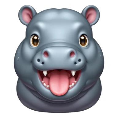 hippo with tongue sticking out sticker