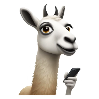 lama talking on the phone sticker