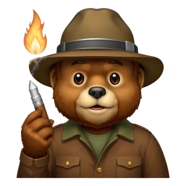 Smokey the bear with a joint sticker