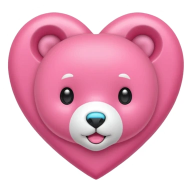 Oso gummy color aguamarina corazón rosa kawaii sticker