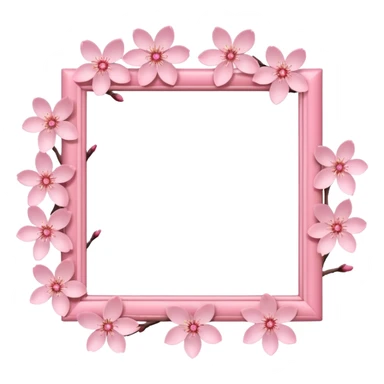 pink photo frame of a blossom sticker