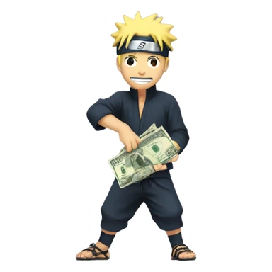 Naruto doing money spread  sticker
