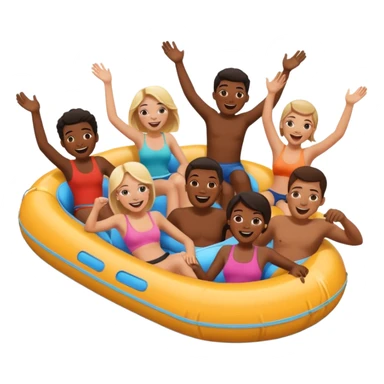 Tubing with friends 6 black people 1 white girl sticker