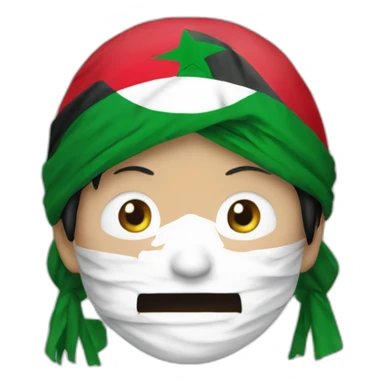 Luffy main drapeau  Palestine sticker