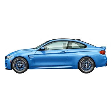 A retro sticker of a blue BMW M4 competition  sticker
