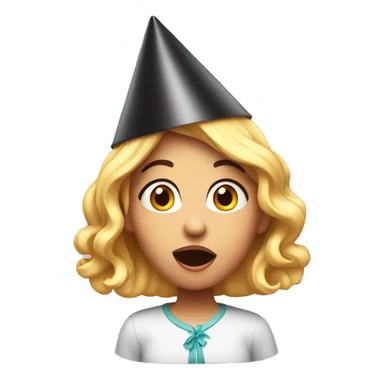surprised girl in birthday cap sticker