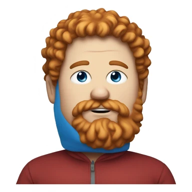 fat white man with blue hoodie and red curly hair and beard sticker