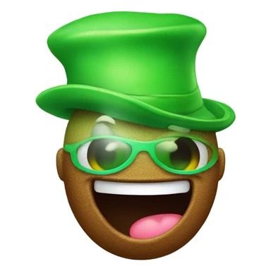Poop with a green hat sticker