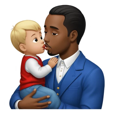 P diddy kissing a little boy sticker