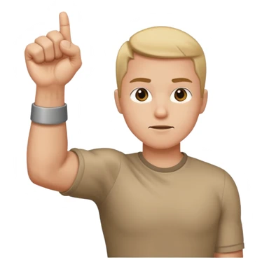 Bras tendu à l’horizontal avec le point fermé sticker