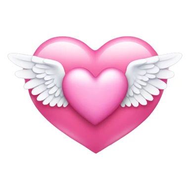 Pink heart with angel wings sticker