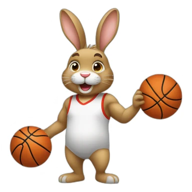 un lapin avec des yeux de ballon de basket sticker