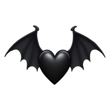 Black heart with bat wings  sticker
