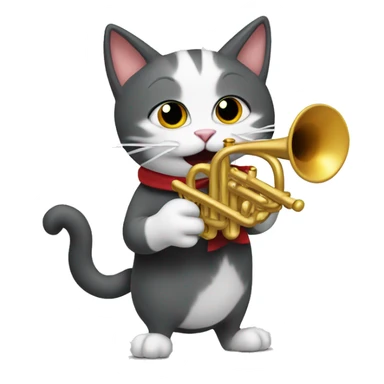 Cat playing a trumpet  sticker