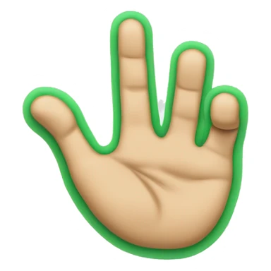 Green Backward index finger pointing down sticker