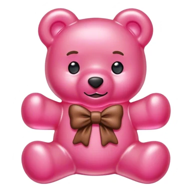 pink boy gummy bear with bow sticker