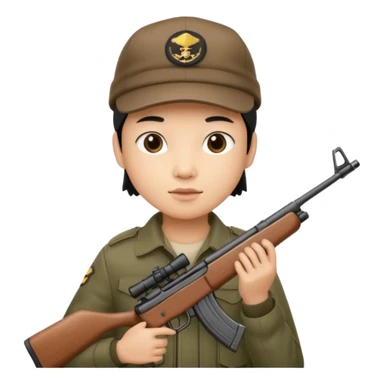 tung tung tung sahur met zijn kap aan en een geweer in zijn hand sticker