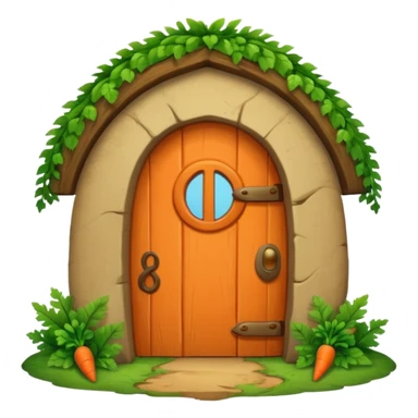 Rabbit burrow with carrot door sticker