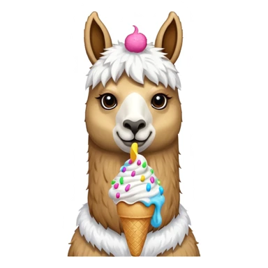 Llama with ice cream sticker