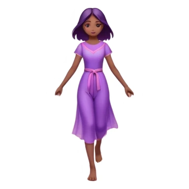 
A small figure walks across a glowing bridge, holding soft pink and purple orbs in each hand—symbolizing compassion and forgiveness. A gentle heart aura trails behind them, showing healing in motion. sticker