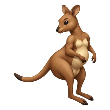 Kangaroo doing a 💩 sticker