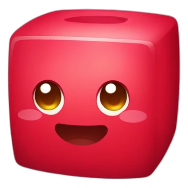 Kawaii red Cube of wine without bottle sticker