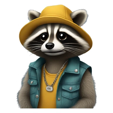 Raccoon dressed as Stussy sticker