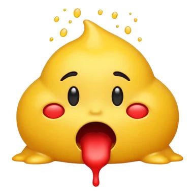  classic yellow emoji vomits with red stuff from mouth sticker