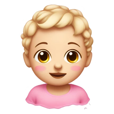 Baby face with pink hearts and bubbles sticker