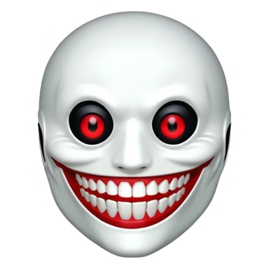 Tokyo ghoul smiling, mask with teeth, one red eye, dark background sticker