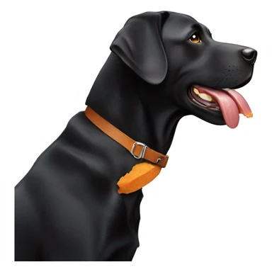 black lab eating sweet potato sticker