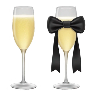 Champagne glass wih blak bow sticker