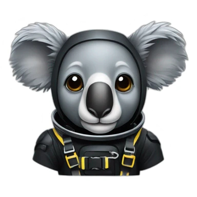 koala in black rubber diving suit sticker