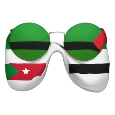 Luffy muslim sunglasses Palestine take flag sticker