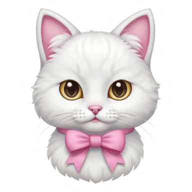 gatita tierna blanca con un monito rosita en una oreja sticker