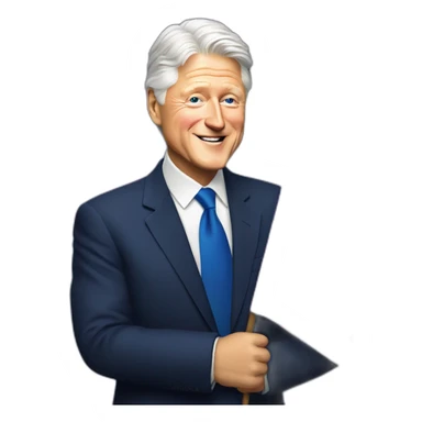 bill clinton holding bisexual pride flag sticker