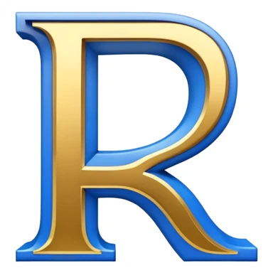 Bold Blue-White-Gold Font Big Capital “I” Letter  sticker