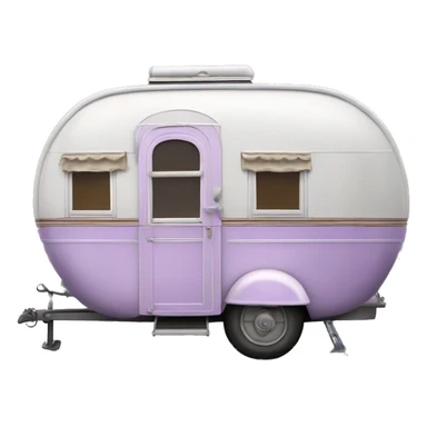Realistic light purple vintage round gypsy caravan wagon camper sticker