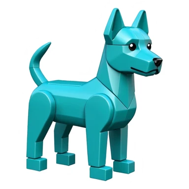 teal lego dog sticker