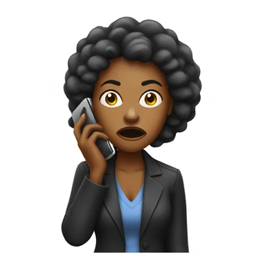 Black angry Woman talking on cell phone sticker
