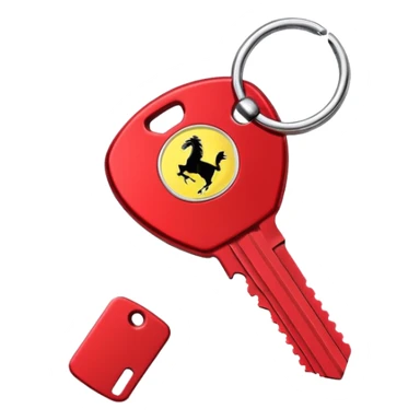 red Ferrari key with a red background sticker