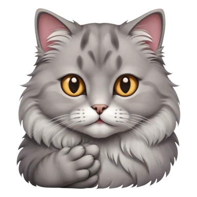 thoughtful cat with paw on chin sticker
