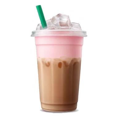 light pink starbucks ice coffee with ice cubes sticker