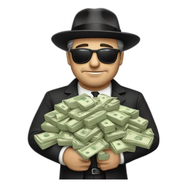 italian mafia man with a lot of cash sticker