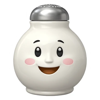 Salt shaker with a face  sticker